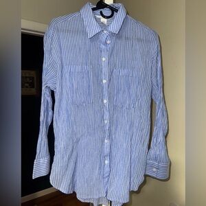 H&M Blue Striped Blouse